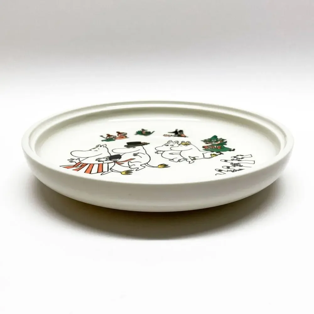 Vintage Moomin Merry Family 7-Inch Ceramic Plate, Arabia Finland